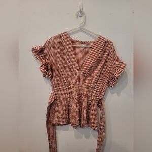 Max Studio gingham blouse